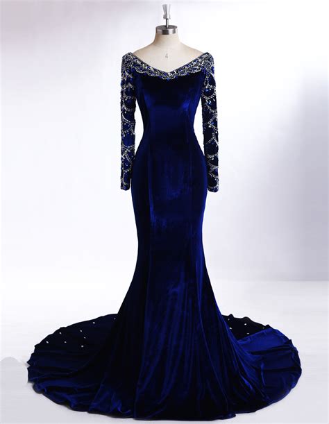 navy blue velvet evening gowns.